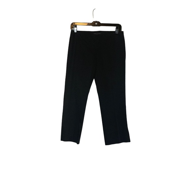 Theory black cropped slim flat front pants size 0 - Picture 1 of 6